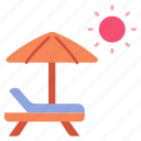 beach, chair, relax, summer, sun, umbrella, vacation