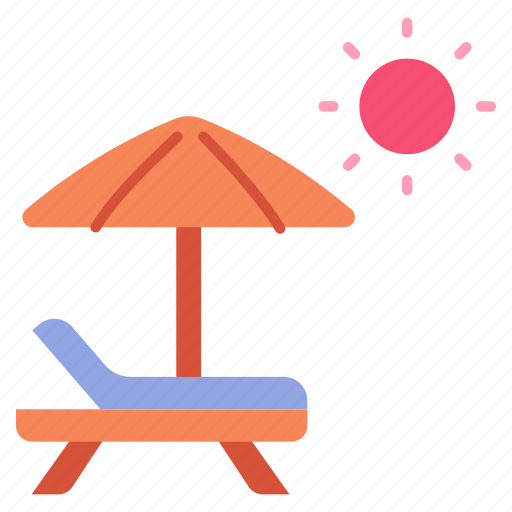 Beach, chair, relax, summer, sun, umbrella, vacation icon - Download on Iconfinder
