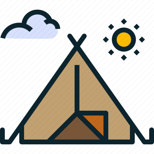 Camp, camping, hiking, holiday, outdoors, tent, vacation icon - Download on Iconfinder