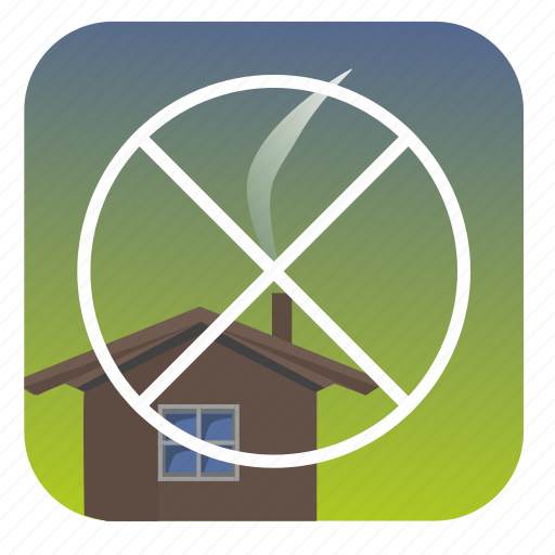 Cancel, cottage, house, smoke icon - Download on Iconfinder