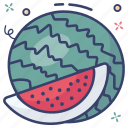 food, fruit, half of watermelon, juicy fruit, watermelon 