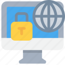computer, global, padlock, secure, security