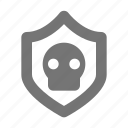 shield, skull, firewall, protection, safety, secure, virus