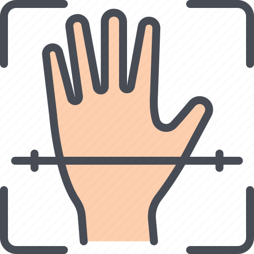 Bio metric, finger, hand, hand print, recognition, scan, touch icon - Download on Iconfinder