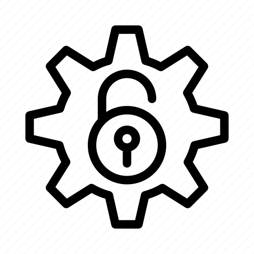 Cogwheel, gear, security, setting, unlock icon - Download on Iconfinder