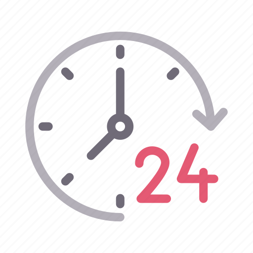 24hours, clock, helpline, support, time icon - Download on Iconfinder