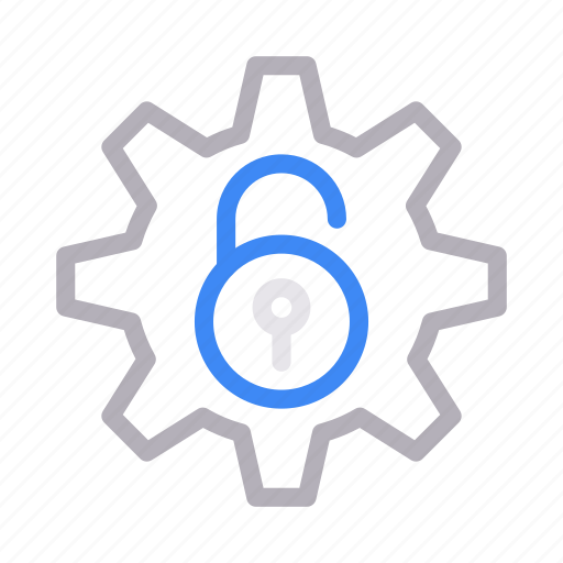 Cogwheel, gear, security, setting, unlock icon - Download on Iconfinder