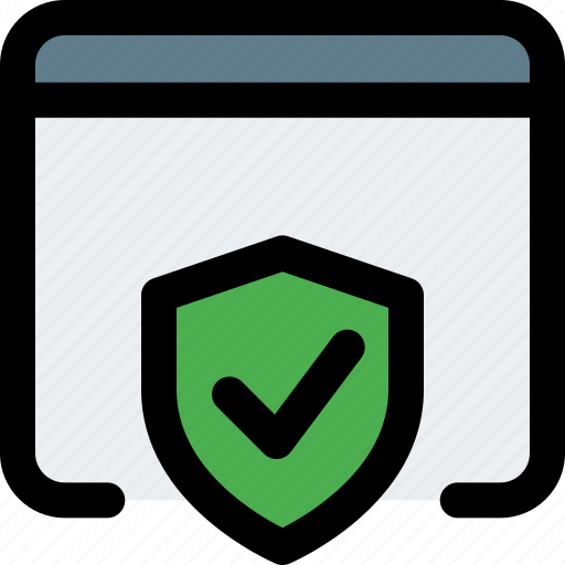 Browser, security, verified, shield icon - Download on Iconfinder