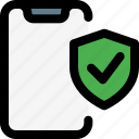 smartphone, security, verified, shield