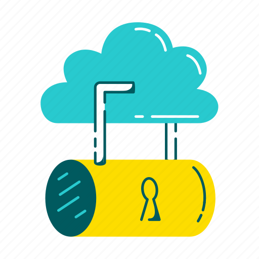 Cloud, data, protected, lock, storage, protection, server icon - Download on Iconfinder