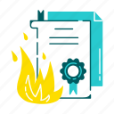 damaged, certificate, ssl, graduation, degree, certification, achievement, document, fire