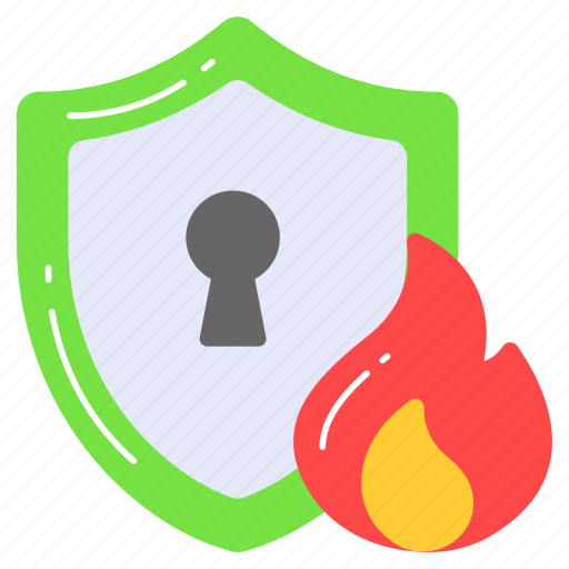 Fire, flame, protection, shield, defense, security, secure icon - Download on Iconfinder