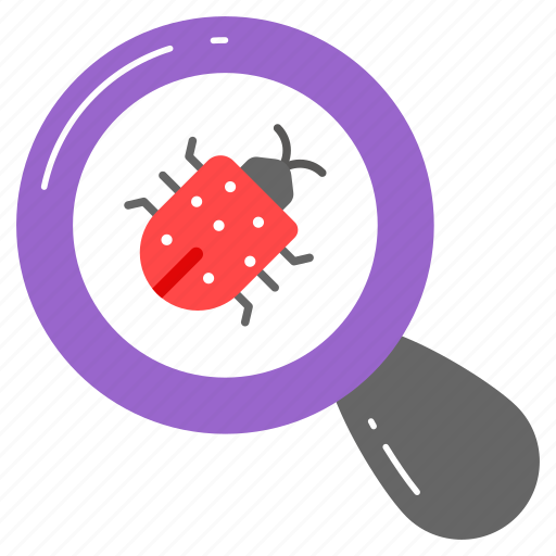 Bug, virus, scan, malware, analysis, search, magnifier icon - Download on Iconfinder