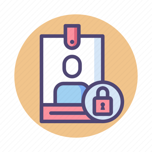 Badge, card, identification, locked, user icon - Download on Iconfinder