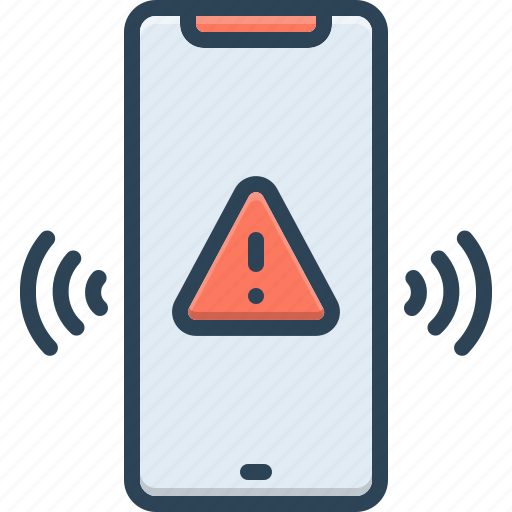 Alert, mobile, alarm, warning, notifications, attention, hazard icon - Download on Iconfinder