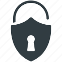 padlock, password, privacy, security, shield shape 