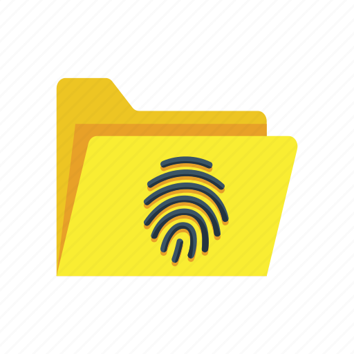 Folder, archive, data, file, fingerprint, private, secured icon - Download on Iconfinder