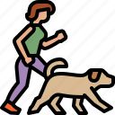 walk, the, dog, woman, pet, promenade, jogging, run, animal