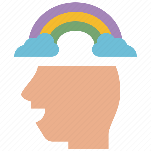 Creative, rainbow, cloud, head, brain, clear, mental icon - Download on Iconfinder