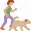 walk, the, dog, woman, pet, promenade, jogging, run, animal 