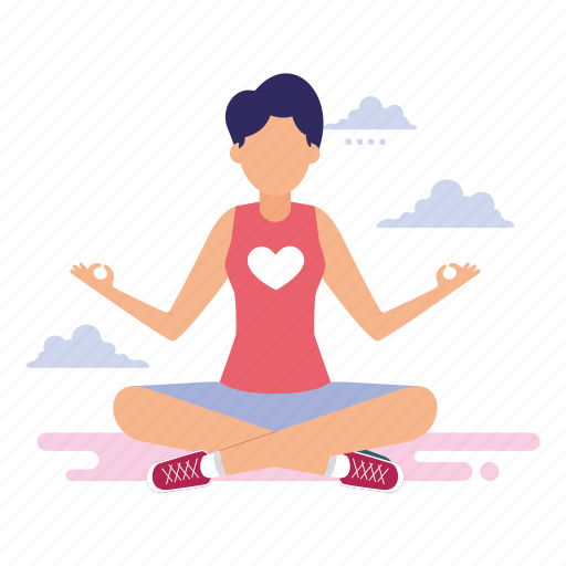 Girl, yoga, meditation, relaxing, selfcare icon - Download on Iconfinder