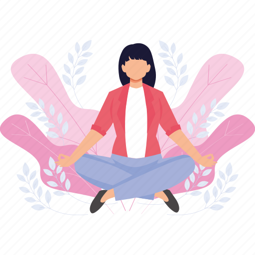 Yoga, meditation, girl, peace, selfcare icon - Download on Iconfinder