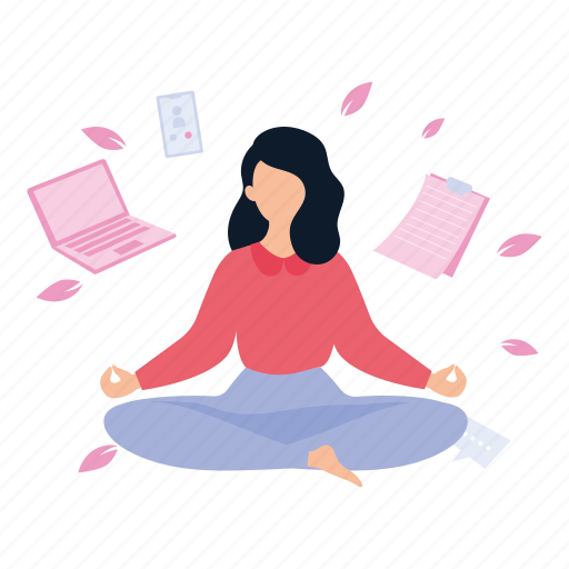 Yoga, meditation, girl, relaxing, fitness icon - Download on Iconfinder
