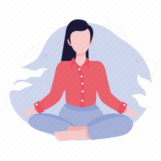 Yoga, meditation, relaxing, girl, peace icon - Download on Iconfinder