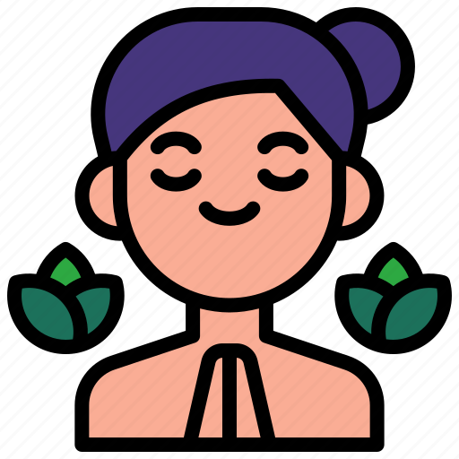 Meditating, meditation, yoga, woman, self, care, love icon - Download on Iconfinder