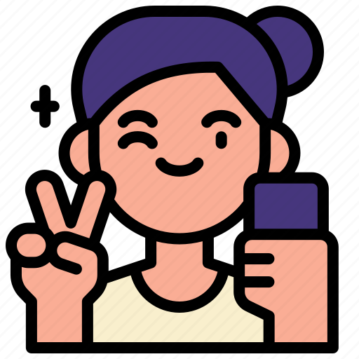Selfie, woman, photo, smartphone, self, care, love icon - Download on Iconfinder