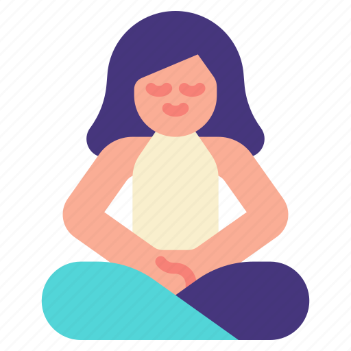 Meditation, yoga, woman, self, care, love, mental icon - Download on Iconfinder