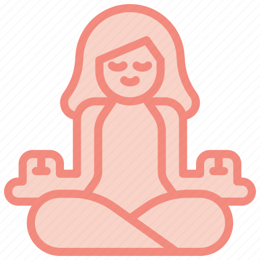 Meditation, yoga, woman, mental, health, self, care icon - Download on Iconfinder
