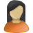 Female, olive, orange, user icon - Free download
