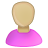 Bald, female, olive, pink, user icon - Free download