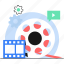 video edit, video production icon, video production process 