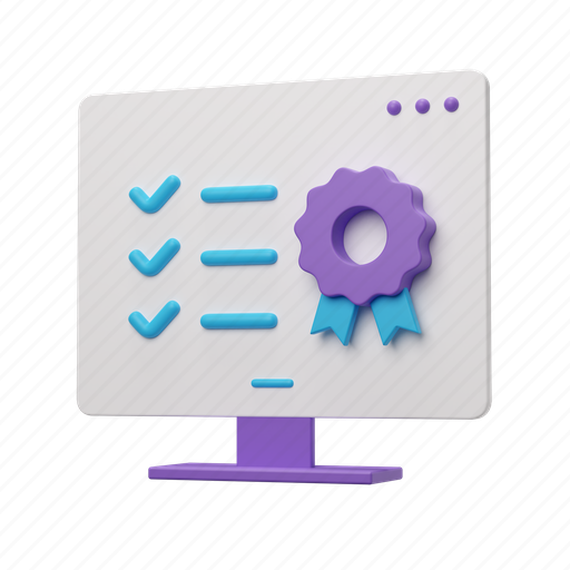 Check, window, computer, monitor, checklist, tasks, quality 3D illustration - Download on Iconfinder