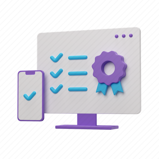 Phone, check, window, computer, monitor, checklist, tasks 3D illustration - Download on Iconfinder