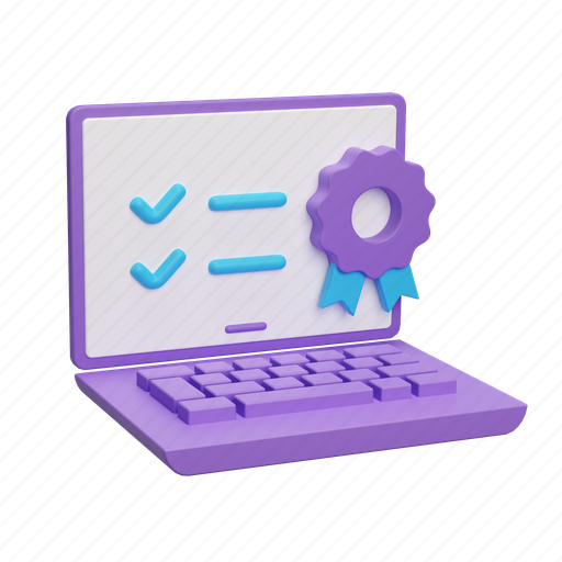 Laptop, check, window, monitor, checklist, tasks, quality 3D illustration - Download on Iconfinder