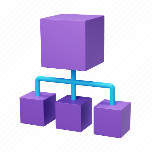 Hierarchy, cubes, diagram, structure, management, flowchart, organization 3D illustration - Download on Iconfinder