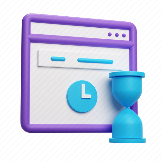 Window, wait, clock, progress, hourglass, loading, load 3D illustration - Download on Iconfinder