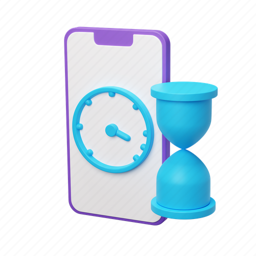 Phone, clock, progress, hourglass, loading, load, waiting 3D illustration - Download on Iconfinder