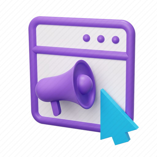Cursor, social network, advertising, bullhorn, megaphone, promotion, loudspeaker 3D illustration - Download on Iconfinder