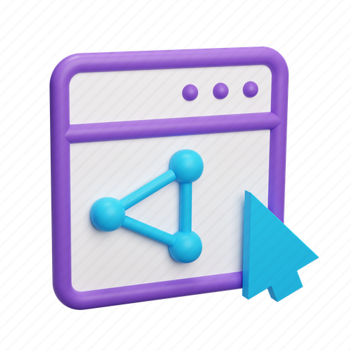 Share, cursor, sharing, connect, connection, social network, window 3D illustration - Download on Iconfinder