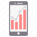 graph, mobile, business, chart, diagram, phone, smartphone