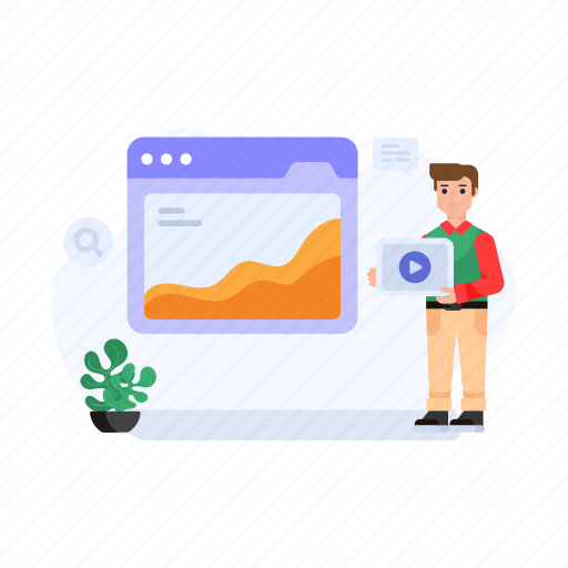 Seo monitoring, seo campaign, market chart, seo, web analysis illustration - Download on Iconfinder