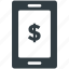 dollar sign, mobile communication, mobile internet, mobile screen, mobile technology 