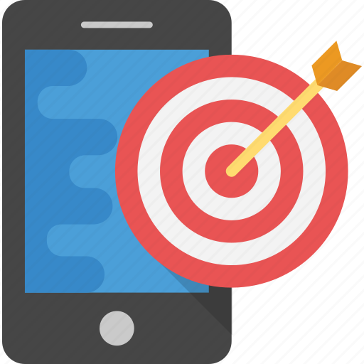 Marketing management, mobile marketing, online marketing, smartphone with dartboard, target marketing icon - Download on Iconfinder