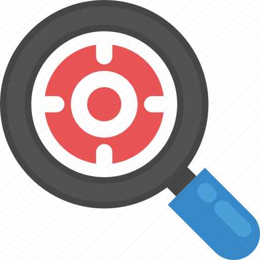 Magnifier target, market monitoring, market survey, marketing analysis, target marketing icon - Download on Iconfinder
