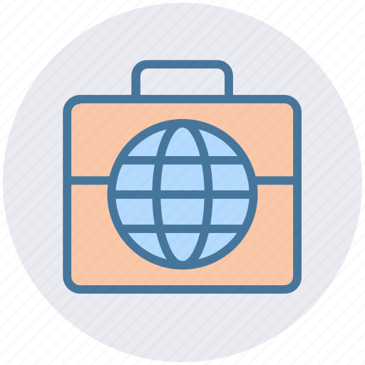 Bag, business, globe, luggage, marketing, seo, world icon - Download on Iconfinder