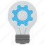 bright bulb, gear inside bulb, light bulb, marketing, marketing idea 